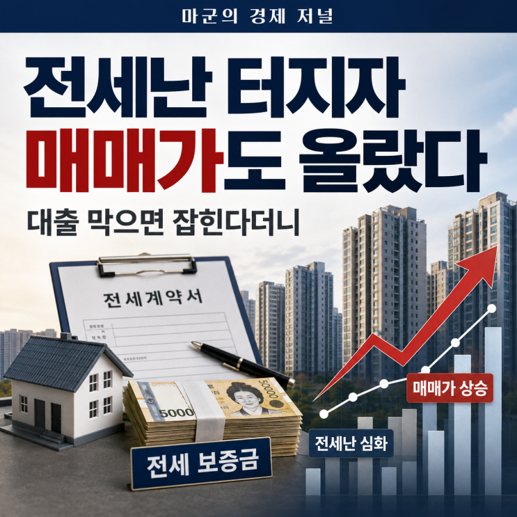  전세난 터지자 매매가도 올랐다, 대출 막으면 잡힌다더니