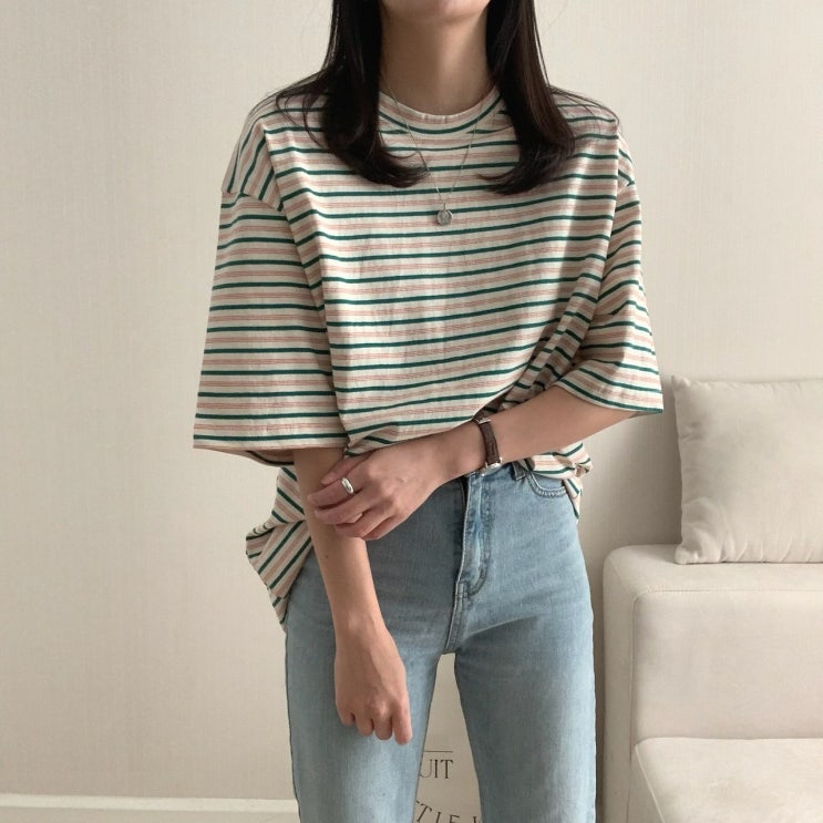  여성 오버핏 반팔티 추천! 캐릭터 프린팅 빅사이즈 티셔츠 여름 코디