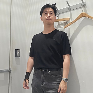깔끔한 남친룩 반팔 니트 추천 게스 반팔티 후기