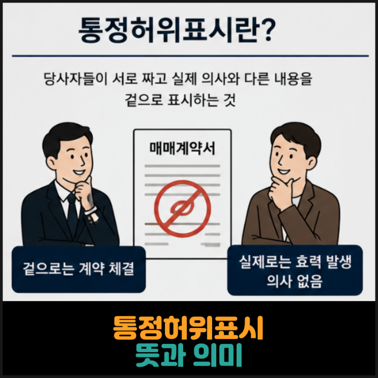  통정허위표시 뜻과 의미