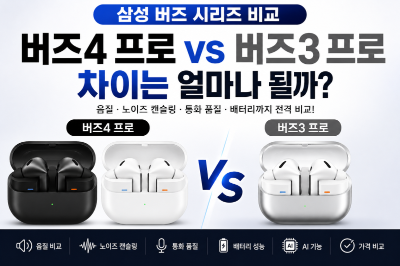 삼성 버즈 시리즈 비교, 버즈4 프로와 버즈3 프로 차이는 얼마나 될까?