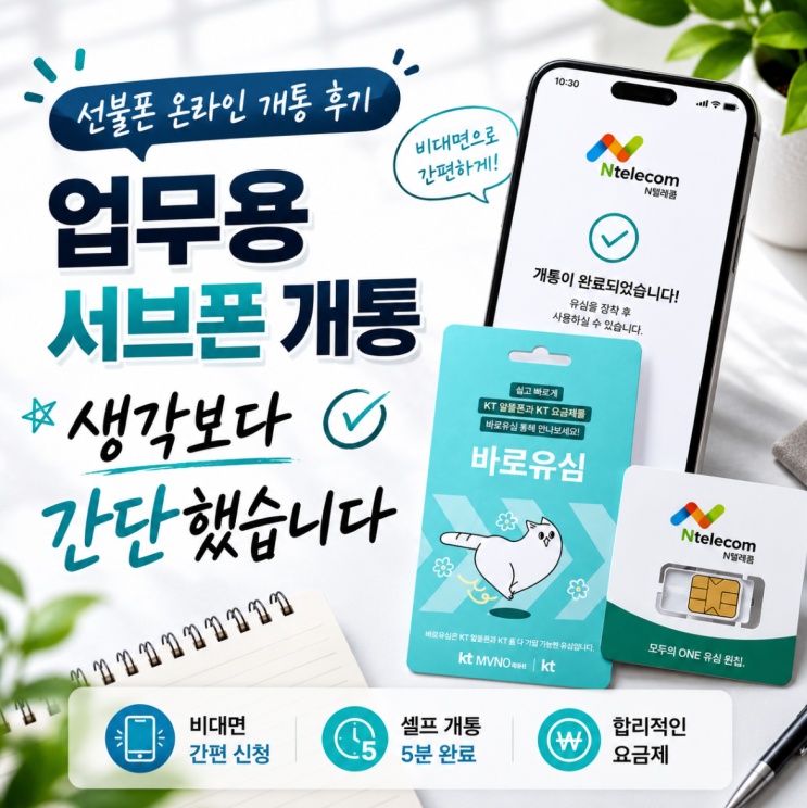  선불폰 온라인 개통 후기, 업무용 서브폰 개통 생각보다 간단했습니다