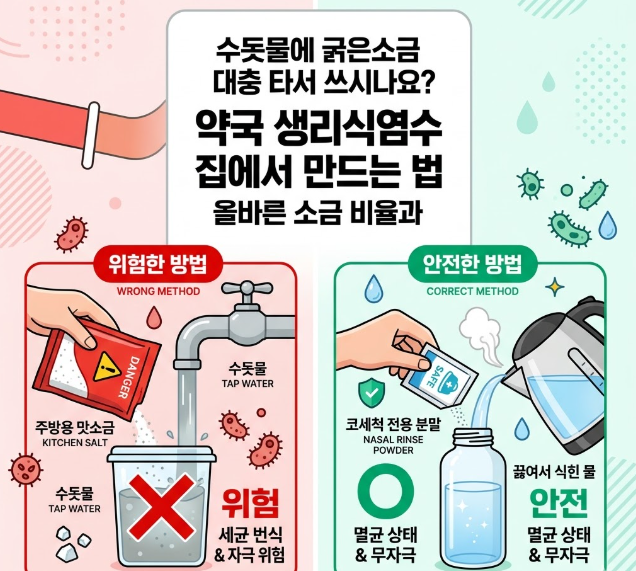 약국 코세척 생리식염수 집에서 직접 만들어도 될까? 올바른 농도와 팩트체크