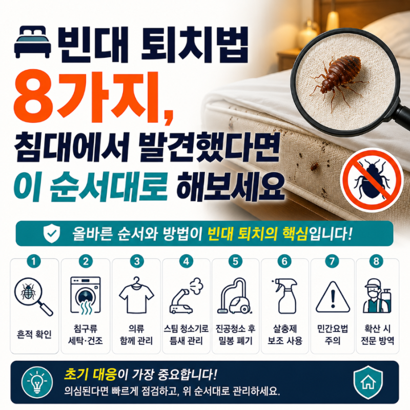 ️ 빈대 퇴치법 8가지, 침대에서 발견했다면 이 순서대로 해보세요