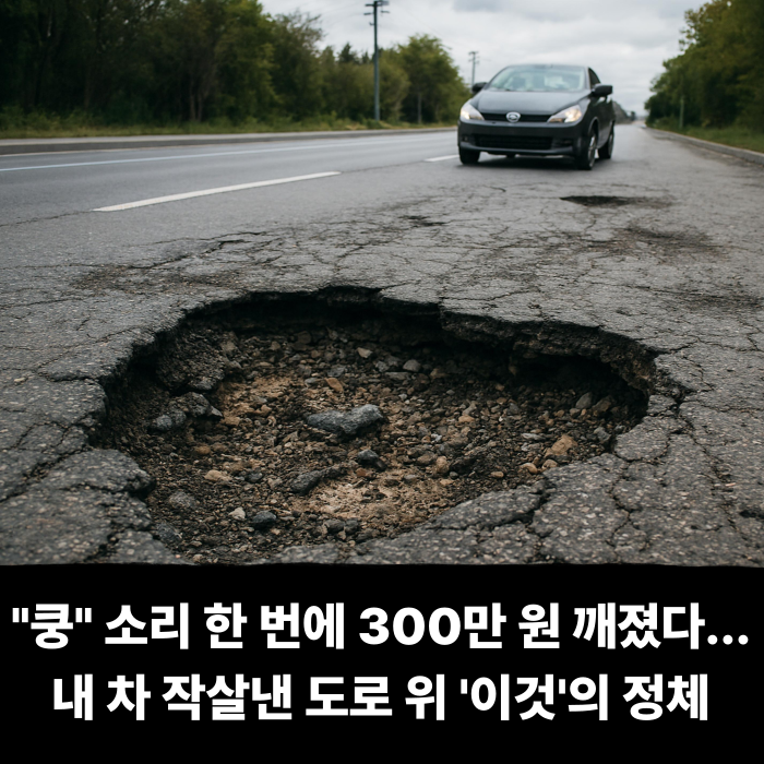  "쿵" 소리 한 번에 300만 원 깨졌다... 내 차 작살낸 도로 위 '이것'의 정체