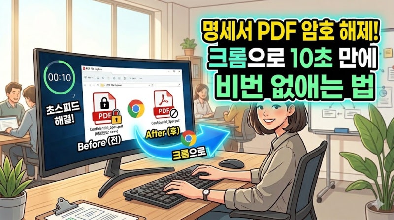 명세서 PDF 암호 해제 : 크롬으로 10초 만에 비번 없애는 법