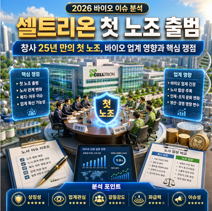 셀트리온 창사 25년 만의 첫 노조 출범, 바이오 업계에 미치는 영향과 핵심 쟁점