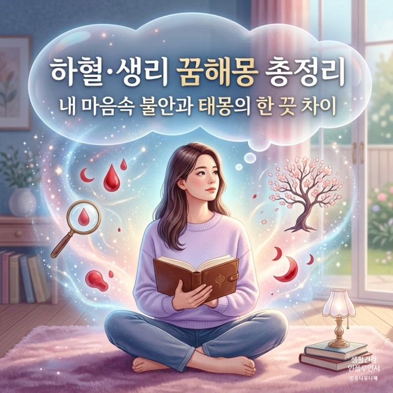 하혈하는꿈 생리터지는 생리 꿈 해몽, 태몽과 불안심리 속 무의식세계