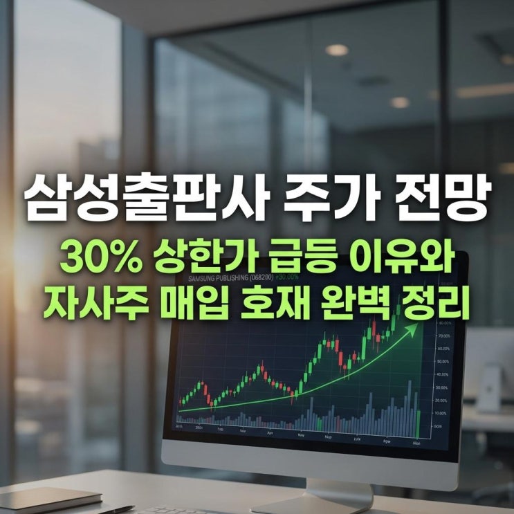  삼성출판사 주가 전망 30% 상한가 급등 이유와 자사주 매입 호재 완벽 정리