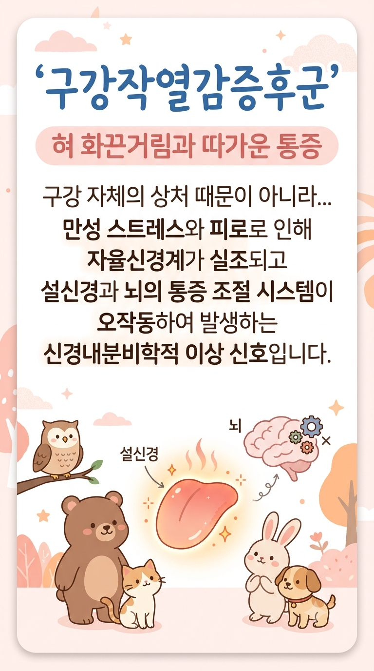 [구강작열감증후군] 혀 화끈거림과 따가운 통증, 자율신경계와 설신경의 이상 신호