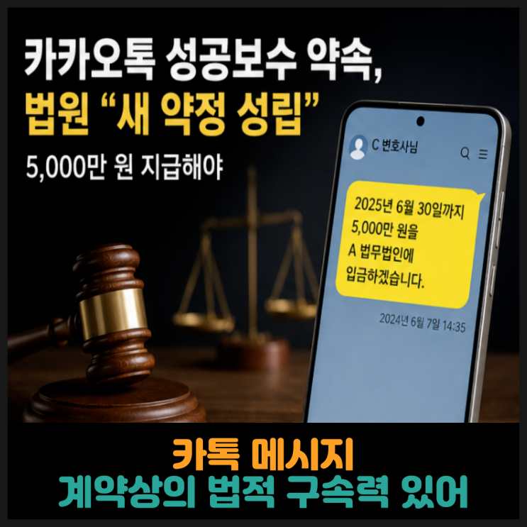  카톡 메시지, 계약상의 법적 구속력 있어