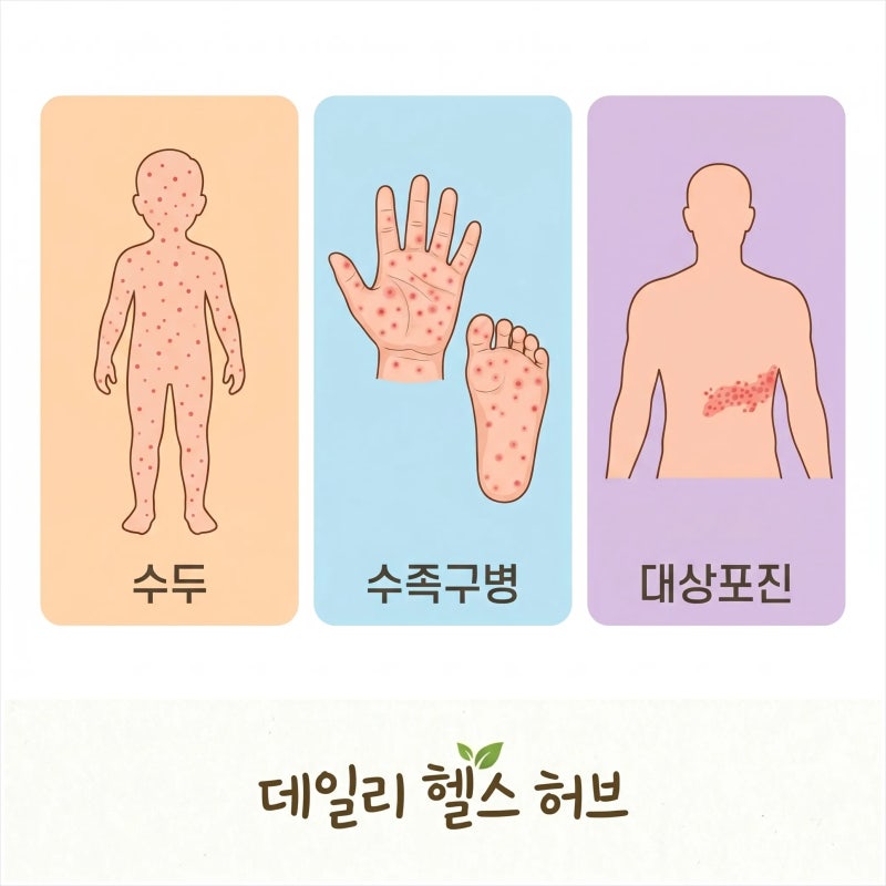 수두 수족구 대상포진 차이 발진 위치로 구분하는 법