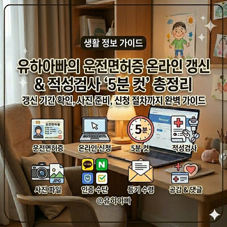  운전면허증 갱신 기간 확인 온라인갱신 5분 만에 끝내는 법 (ft. 적성검사)
