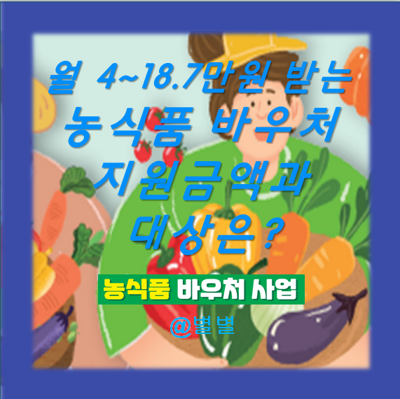 월 4만원부터 최대 18만 7천원 받는 농식품 바우처 자격과 사용처는? 카드