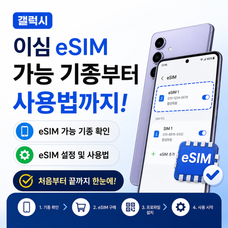 갤럭시 이심 eSIM 가능 기종부터 사용법까지