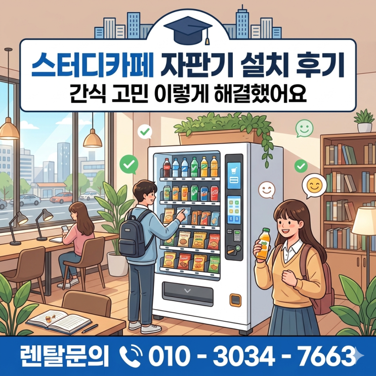  울산 삼산동 스터디카페 자판기 설치 후기 간식 고민 이렇게 해결했어요