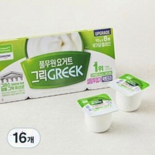  풀무원다논 그릭 설탕무첨가 플레인 90g 8입 2개 - 단백질 든든한 아침 대용