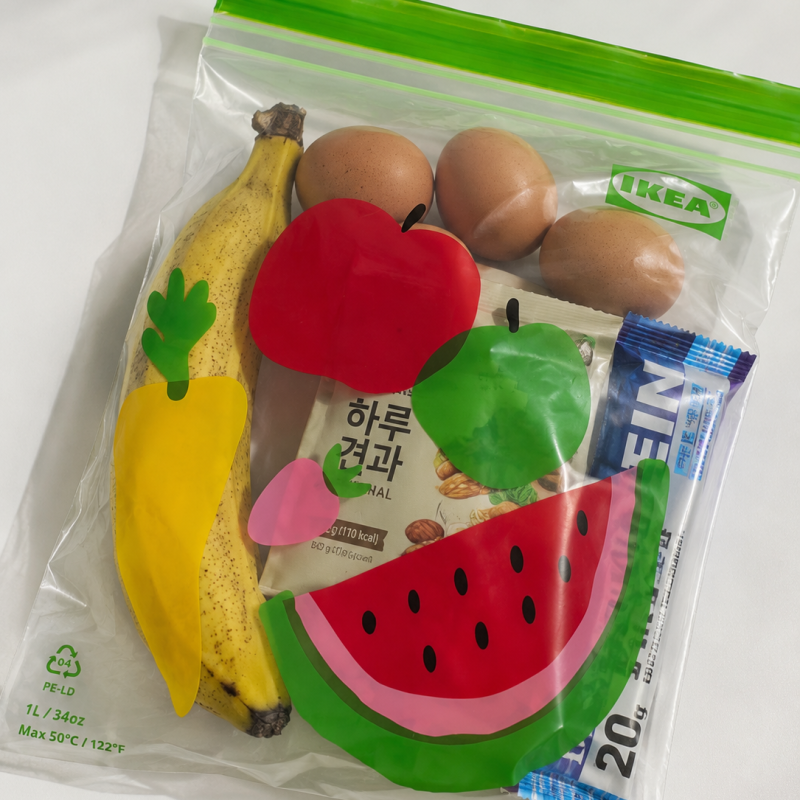 이케아 이스타드 신상 지퍼백 1L 후기｜아이 간식 담아보니 딱 좋았어요