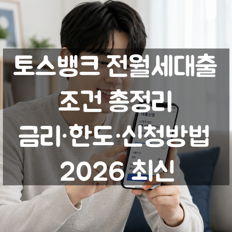 토스뱅크 전월세대출 조건 총정리! 금리·한도·신청방법 2026 최신
