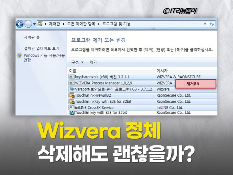 Wizvera Process Manager 정체는? 삭제해도 될까 직접 확인해봤습니다