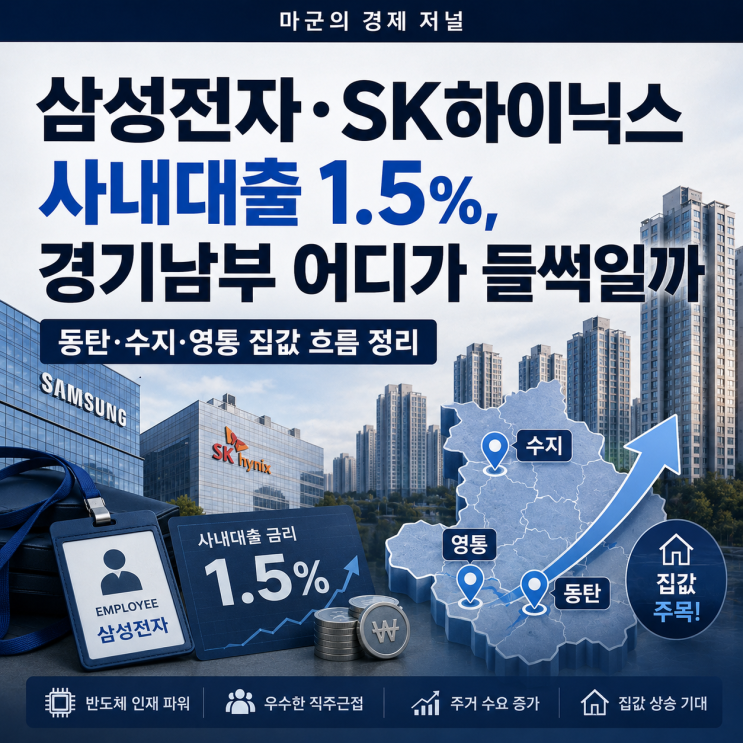 삼성전자·SK하이닉스 사내대출 1.5%, 경기남부 어디가 들썩일까