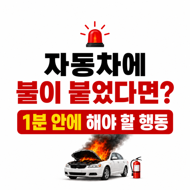  자동차 화재시 요령? 1분 안에 해야 할 행동