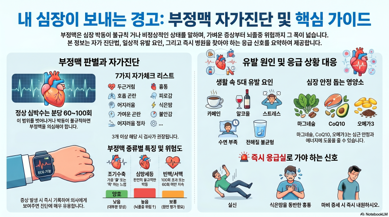 두근거림 부정맥 자가체크 7가지 — 영양·생활로 줄일 수 있다