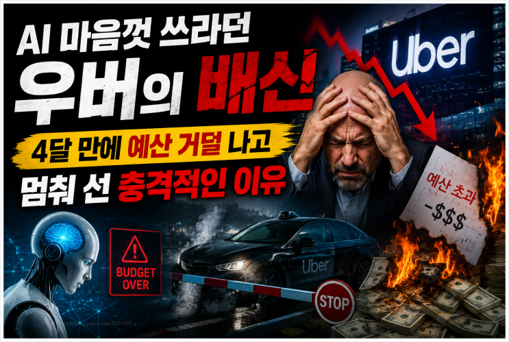  AI 마음껏 쓰라던 우버의 배신, 4달 만에 예산 거덜 나고 멈춰 선 충격적인 이유