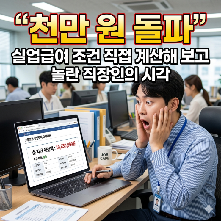  "천만 원 돌파" 실업급여 조건 직접 계산해 보고 놀란 직장인의 시각