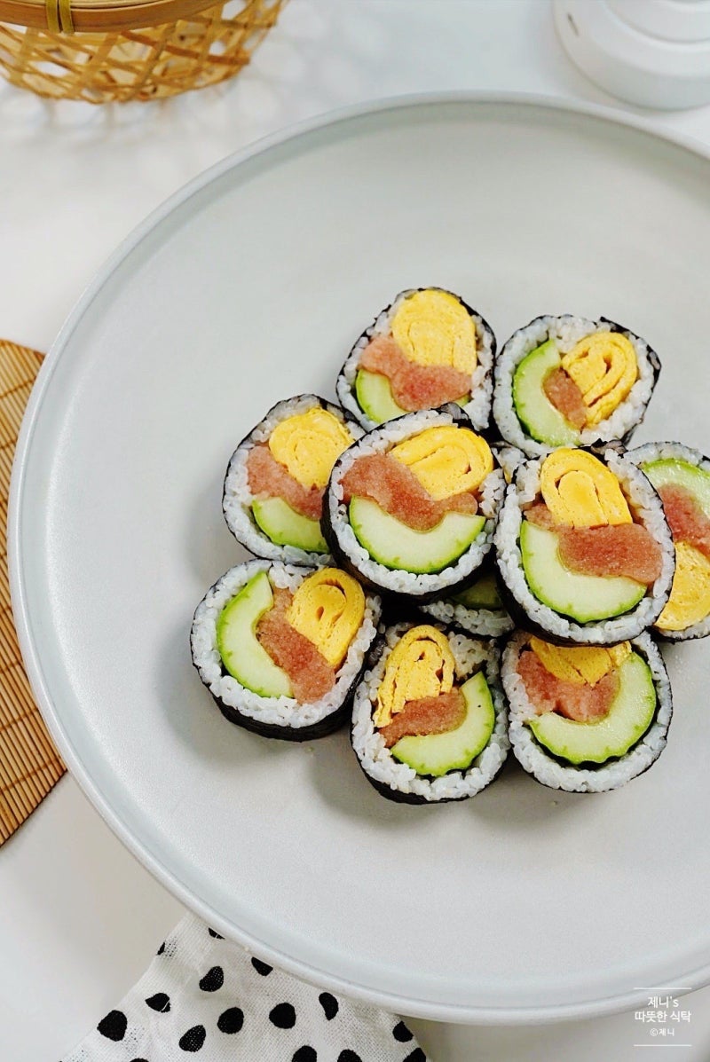 명란오이김밥 계란김밥 만들기 다이어트 김밥