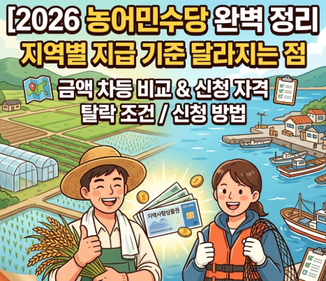 2026년 농어민수당 자격 조건 및 지급 기준 달라지는 점 완벽 정리 (지자체별 금액 차등 비교)