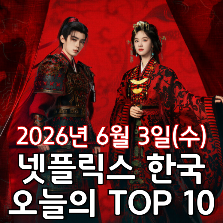  [6월 3일] 넷플릭스 한국 TOP 10 - 중국 로맨스 무협 시리즈 '교초'