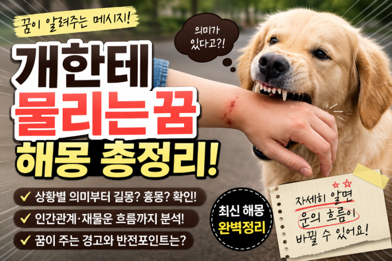 개한테물리는꿈 해몽과 인간관계 흐름