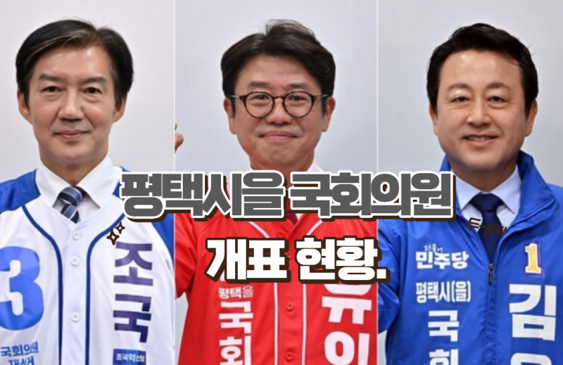 경기 평택시을 국회의원 재보궐선거 실시간 개표 현황과 후보 정보(+김용남 조국 유의동)