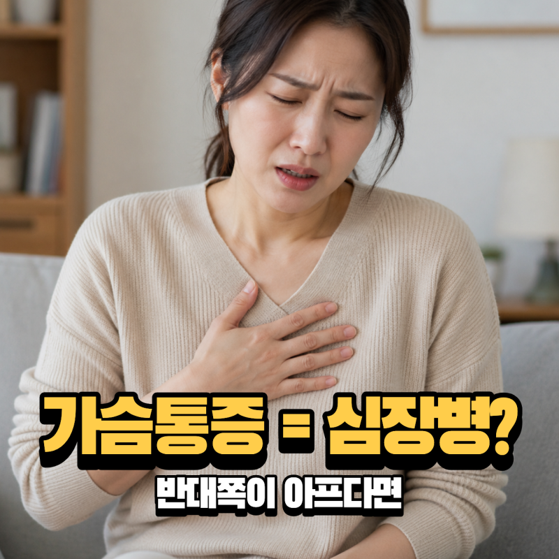 오른쪽 가슴통증 왜 생길까 왼쪽과의 차이, 숨쉴 때 아프다면
