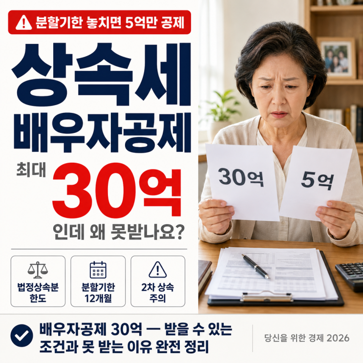  상속세 배우자 공제 30억인데 왜 못받는 사람이 많은줄 알어?