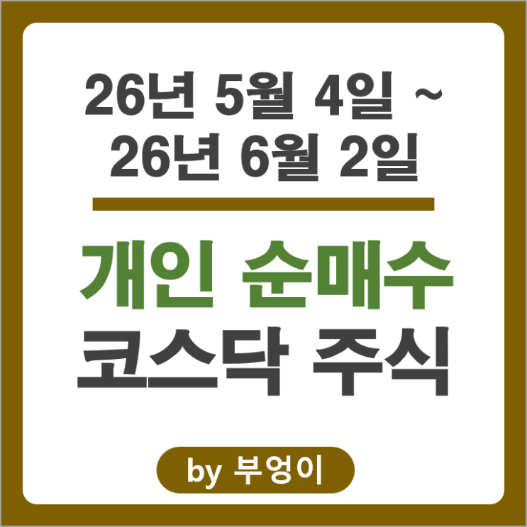 개인 순매수 코스닥 Top 4 : 주성엔지니어링 리노공업 비에이치아이 마키나락스 주가