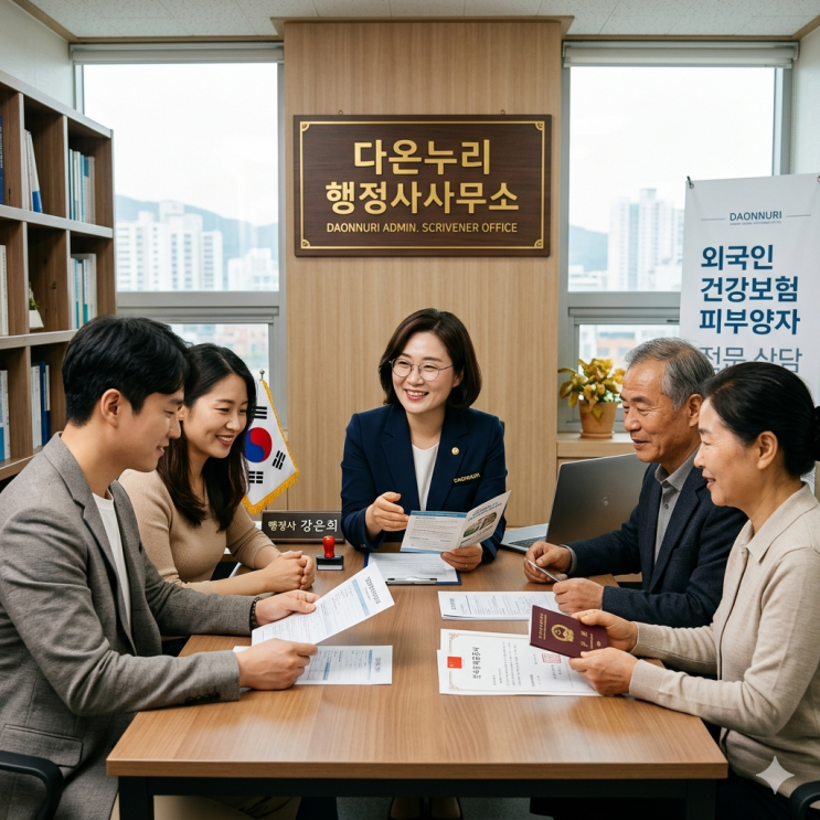  중국 미재혼 공증 진행사례 - 부모님 국민건강보험 피부양자 등록