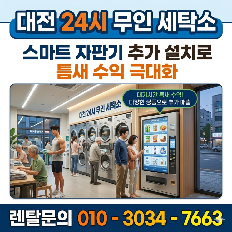  대전 24시 무인 세탁소 스마트 자판기 추가 설치로 틈새 수익 올리기