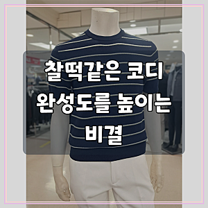 바쏘옴므네이비줄가라면혼방 라운드반팔니트(WSZ2WR28ANY)