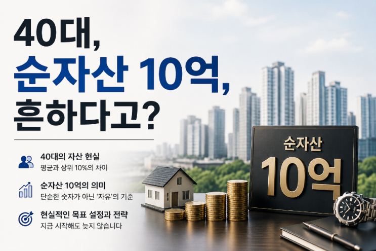  40대 순자산 10억, 흔하다고요? 저는 그 말이 너무 불편했습니다