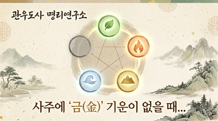  금 기운 없는 사주 특징 7가지, 사주에 금(金)이 아예 없는 사람의 명식 구조와 개운법 총정리