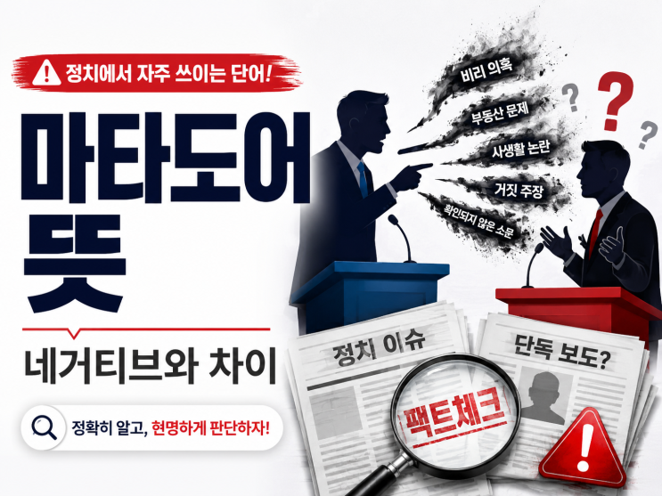 <b>마타도어 뜻</b> 뉴스에서 자주 보이는 이유와 네거티브 결정적 차이