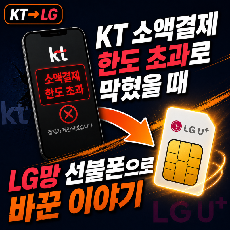 KT 소액결제 한도 초과로 막혔을 때 LG망 선불폰으로 바꾼 이야기