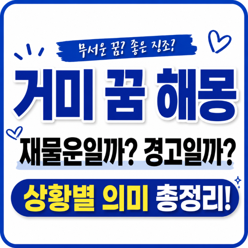 【거미 꿈 해몽】 재물운일까? 경고일까? 상황별 의미 총정리