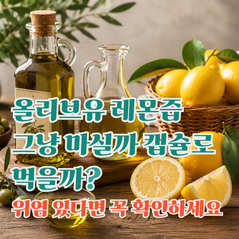 올리브유 레몬즙, 마실까 캡슐로 먹을까? 위염 있다면 꼭 확인하세요