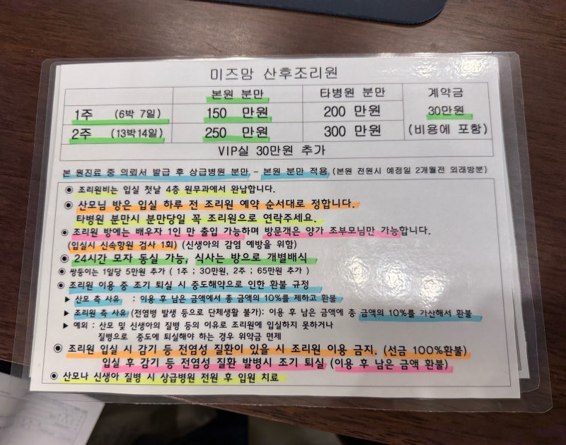 임신 확인 후 산후조리원 예약, 창원 미즈맘 조리원 예약 방법 및 후기