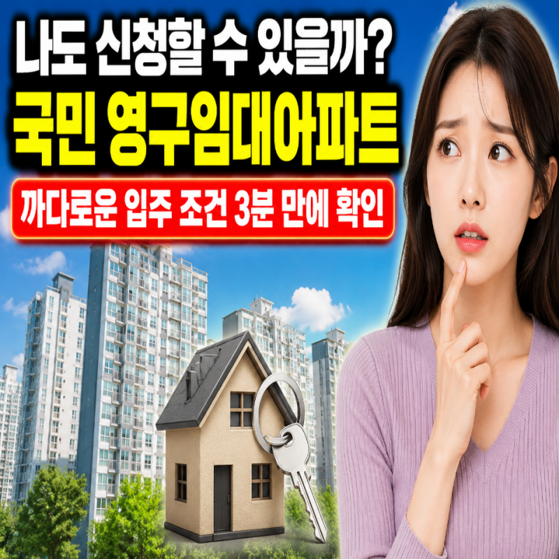 무주택 1인가구를 위한 국민 영구임대아파트 입주 자격조건 소득기준 재산은?