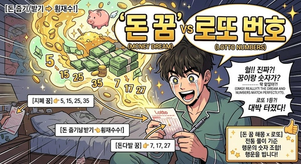 돈 꿈 해몽 + 로또 번호