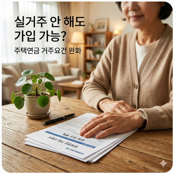  실거주 안 해도 가입 가능? 2026년 주택연금 거주요건 완화
